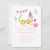 Leuke Verjaardagskat Kids Verjaardagsfeestje Kaart (Voorkant)