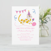 Leuke Verjaardagskat Kids Verjaardagsfeestje Kaart (Staand voorkant)