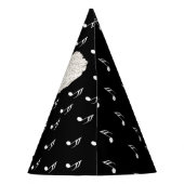 Leuke Verjaardagskat op Piano Keys Muzieknoten Feesthoedjes (Achterkant)