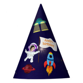 Leuke Verjaardagsruimte Astronaut Cartoon Party Pe Feesthoedjes