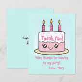 Leuke verjaardagstaart dank je wel kaart (Voorkant / Achterkant)
