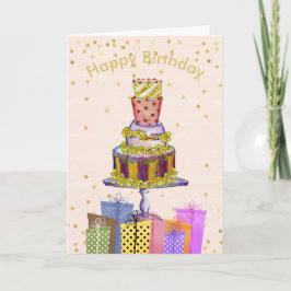 Leuke verjaardagstaart en Cadeaus Verjaardag Kaart