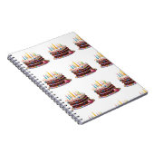 Leuke verjaardagstaart kaarsen ontwerp betegeld notitieboek (Rechterzijde)