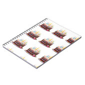 Leuke verjaardagstaart kaarsen ontwerp betegeld notitieboek (Linkerzijde)