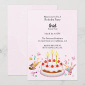 Leuke verjaardagstaart verjaardag uitnodiging (Voorkant / Achterkant)