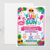 Leuke Verjaardagsuitnodiging in de Zon Kaart (Voorkant / Achterkant)
