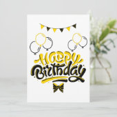 Leuke verjaardagsuitnodiging kaart (Staand voorkant)