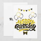 Leuke verjaardagsuitnodiging kaart (Voorkant / Achterkant)