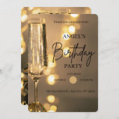 Leuke verjaardagsuitnodiging kaart (Voorkant / Achterkant)