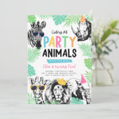 Leuke Verjaardagsuitnodiging voor Dierenfeestje Kaart (Staand voorkant)