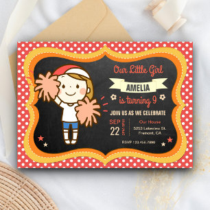Leuke Verjaardagsuitnodiging voor een Cheerleader  Kaart