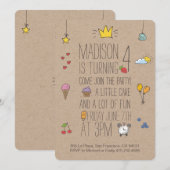 Leuke verjaardagsuitnodiging voor kleine meisjes e kaart (Voorkant / Achterkant)