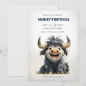 Leuke verjaardagsuitnodigingen met thema-illustrat kaart (Voorkant / Achterkant)