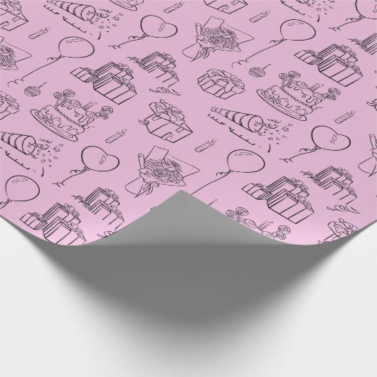 Leuke verjaardagswrapper cadeaupapier (Hoek)