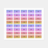 Leuke verloopkleur gecodeerde ster-naam kleding labels (Vel)