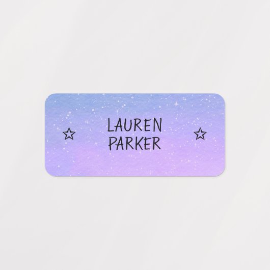 Leuke verloopkleur gecodeerde ster-naam kleding labels (Design 1)