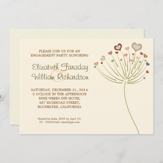 Leuke verloving uitnodigingen (Voorkant / Achterkant)