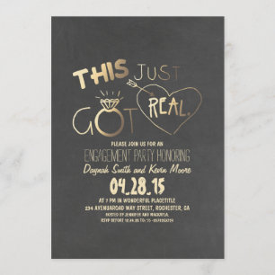 Leuke verlovingsfeestuitnodiging Dit is net echt g Kaart