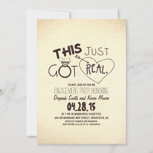 Leuke verlovingsfeestuitnodiging Dit is net echt g Kaart (Voorkant)