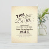Leuke verlovingsfeestuitnodiging Dit is net echt g Kaart (Staand voorkant)