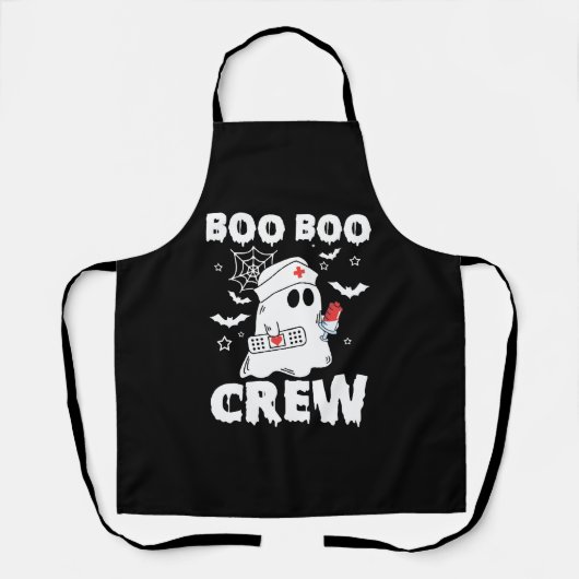 Leuke Verpleegkundige Boo Boo Crew Halloween Verpl Schort (Voorkant)