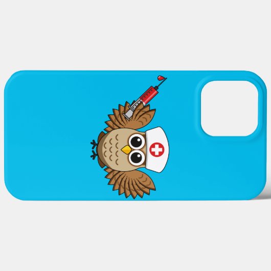 Leuke Verpleegkundige Uil met Spuit Cartoon Case-Mate iPhone Case (Achterkant (horizontaal))