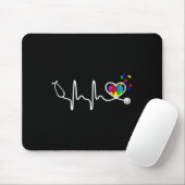 Leuke Verpleegster Autisme Puzzel Stethoscoop Hart Muismat (Met muis)