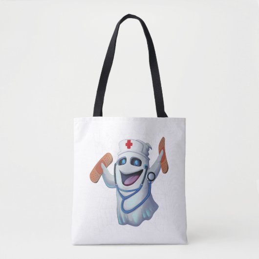 Leuke Verpleegster Ghost Halloween Tote Bag (Voorkant)