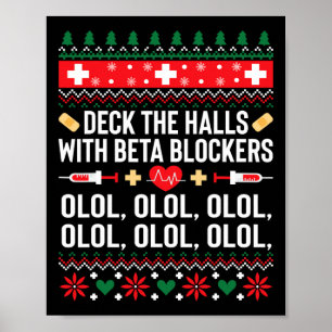 Leuke verpleegster Kerstmis lelijk Kerstcadeau T-s Poster