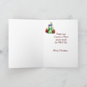 Leuke verpleegster Kerstwensen Kerstman Feestdagen Kaart (Binnen)