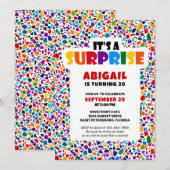 Leuke verrassing kleurrijke verjaardag kaart (Voorkant / Achterkant)
