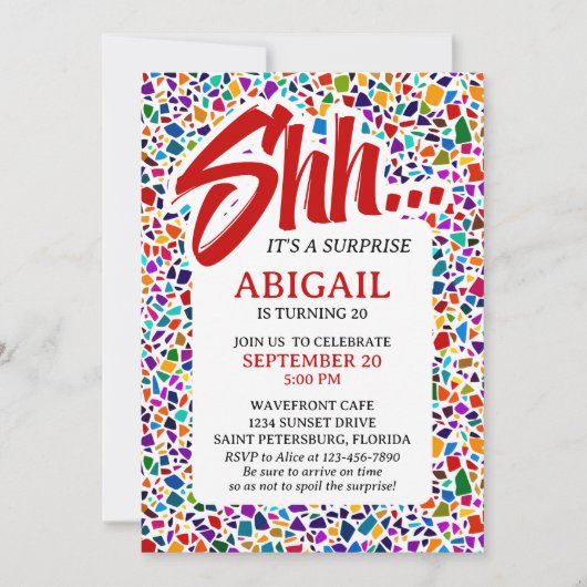 Leuke verrassing kleurrijke verjaardag kaart (Voorkant)