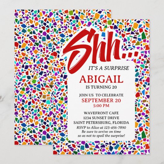 Leuke verrassing kleurrijke verjaardag kaart (Voorkant / Achterkant)