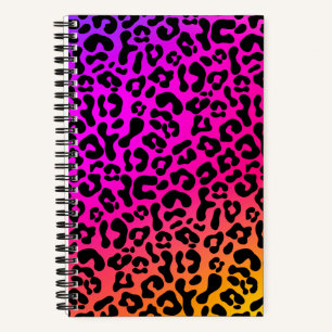 Leuke vette 90s flashback regenboog luipaardprint notitieboek