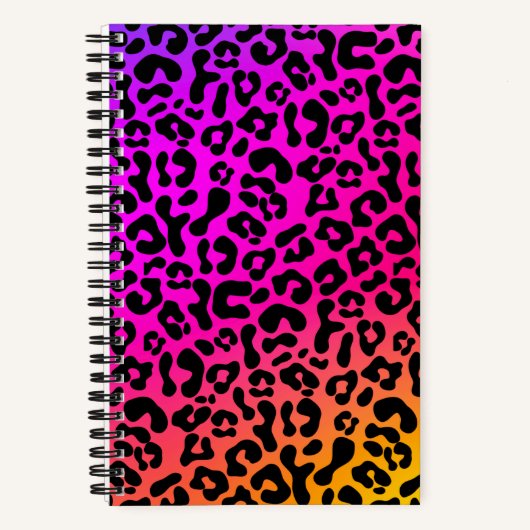 Leuke vette 90s flashback regenboog luipaardprint  notitieboek (Voorkant)