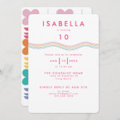 Leuke Vibrant Retro Bloem Verjaardag Kaart (Voorkant / Achterkant)