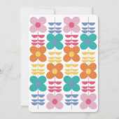 Leuke Vibrant Retro Bloem Verjaardag Kaart (Achterkant)