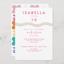 Leuke Vibrant Retro Bloem Verjaardag Kaart