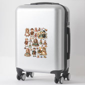 Leuke Victoriaans antiek poppen en speelgoed kunst Sticker (Koffer)