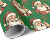 Leuke Vintage Kerstman 67 Retro Kerstmis Cadeaupapier (Rol Hoek)