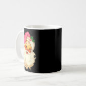 Leuke vintage roze kerstman roze kerst ontwerp koffiemok (Voorkant links)