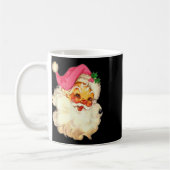 Leuke vintage roze kerstman roze kerst ontwerp koffiemok (Links)