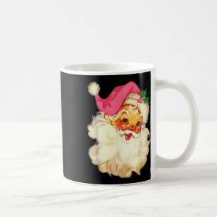 Leuke vintage roze kerstman roze kerst ontwerp koffiemok