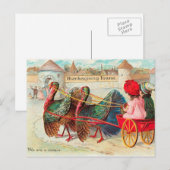 Leuke Vintage Thanksgiving Feestdagenkaart (Voorkant / Achterkant)