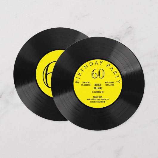 Leuke Vinyl LP verjaardagsfeestje Kaart (Voorkant / Achterkant)