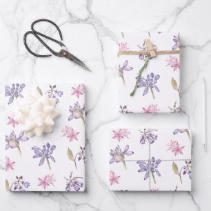 Leuke Violet Bloemen Baby Meisje Douche Gifts Favo Inpakpapier Vel