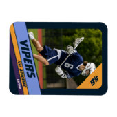 Leuke Violet Lacrosse Speler Foto Magneet (Horizontaal)