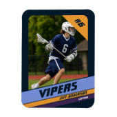 Leuke Violet Lacrosse Speler Foto Magneet (Verticaal)