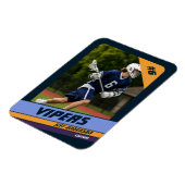 Leuke Violet Lacrosse Speler Foto Magneet (Linkerzijde)