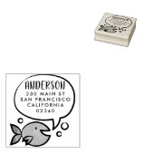 Leuke vis spraak bubble familienaam retouradres rubberstempel (Gestempeld)